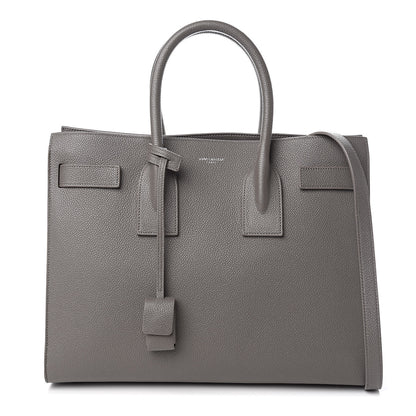 Saint Laurent Grained Calfskin Small Sac De Jour Fog 1 of 9
