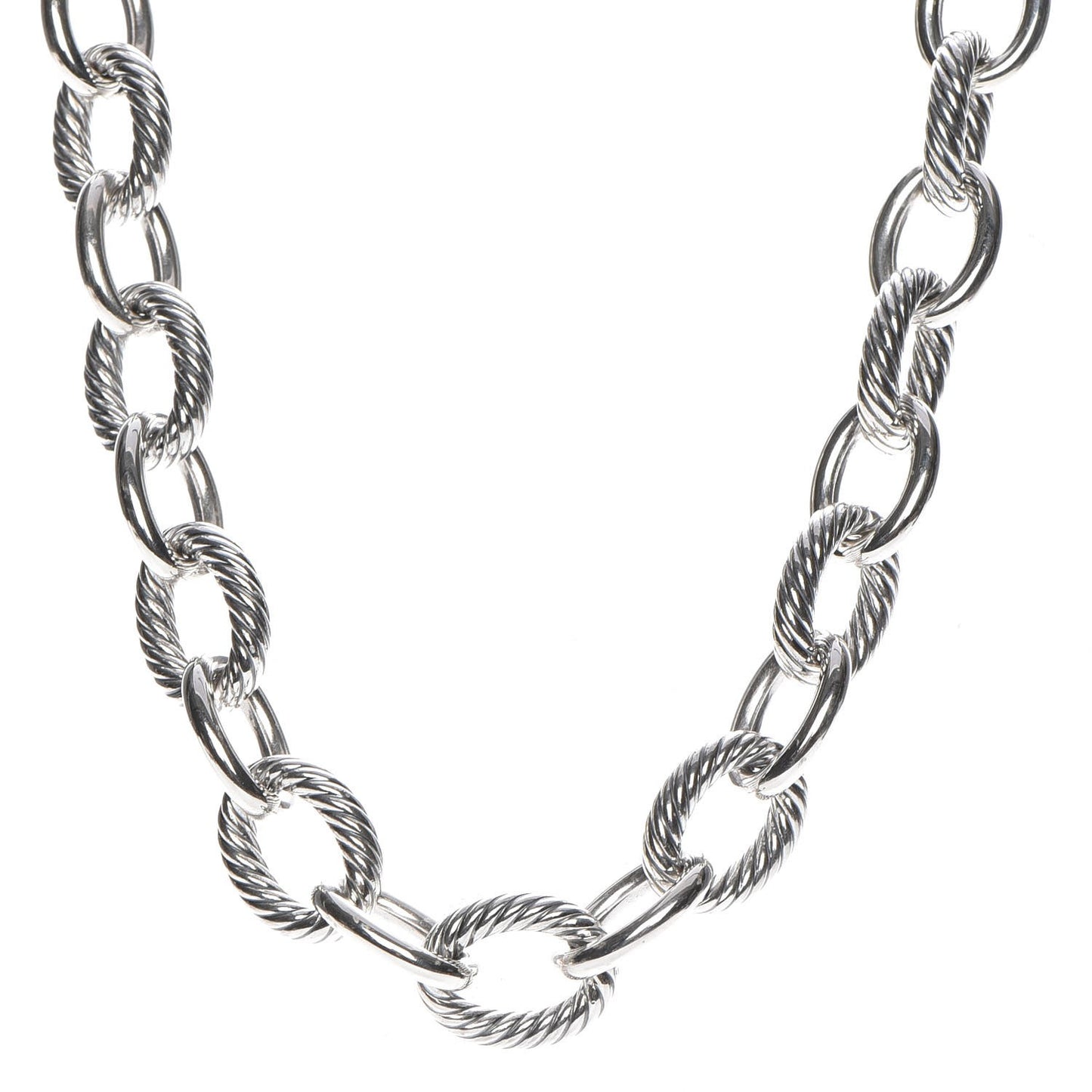 Sterling Silver 23mm Extra Large Oval Link Necklace
