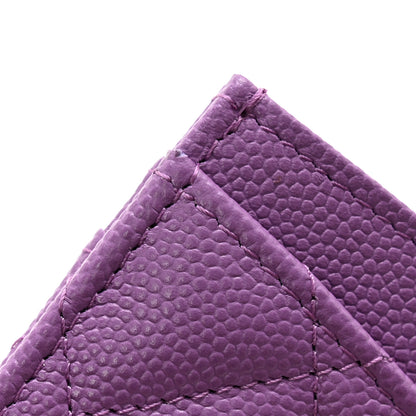 Chanel Caviar Quilted Card Holder Purple 9 of 12