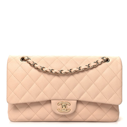Chanel Caviar Quilted Medium Double Flap Light Beige 1 of 12