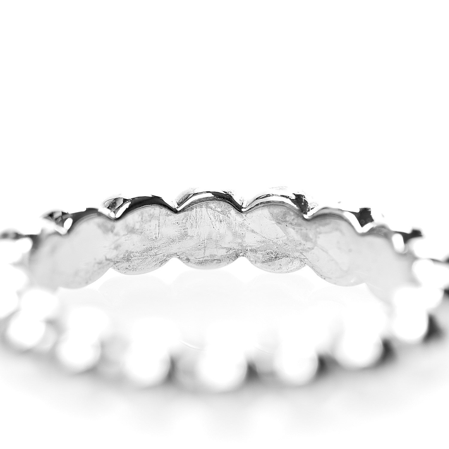 Van Cleef & Arpels 18K White Gold Perlee Ring 47 4 3 of 5