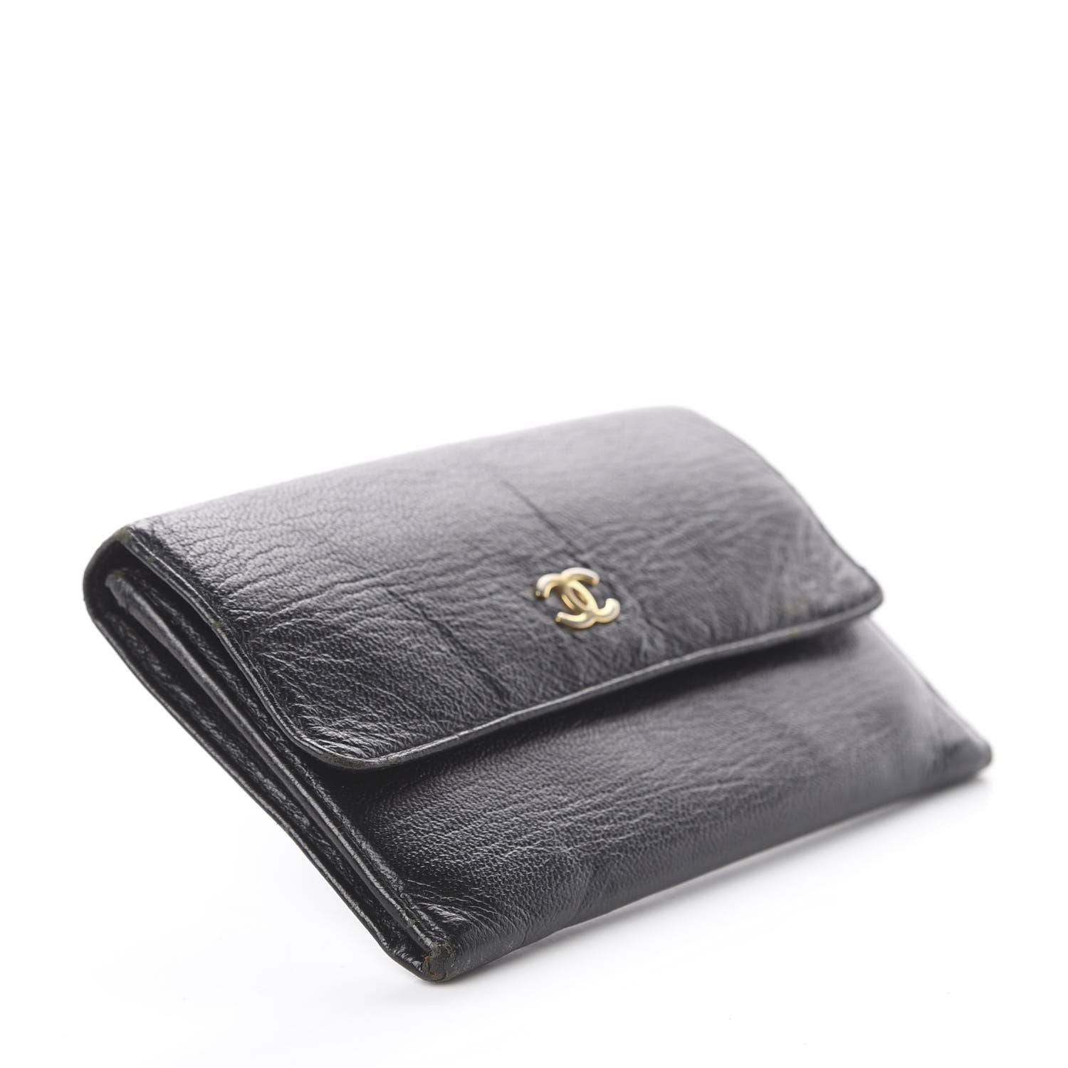 Chanel Goatskin CC Compact Flap Wallet Black 3 of 7