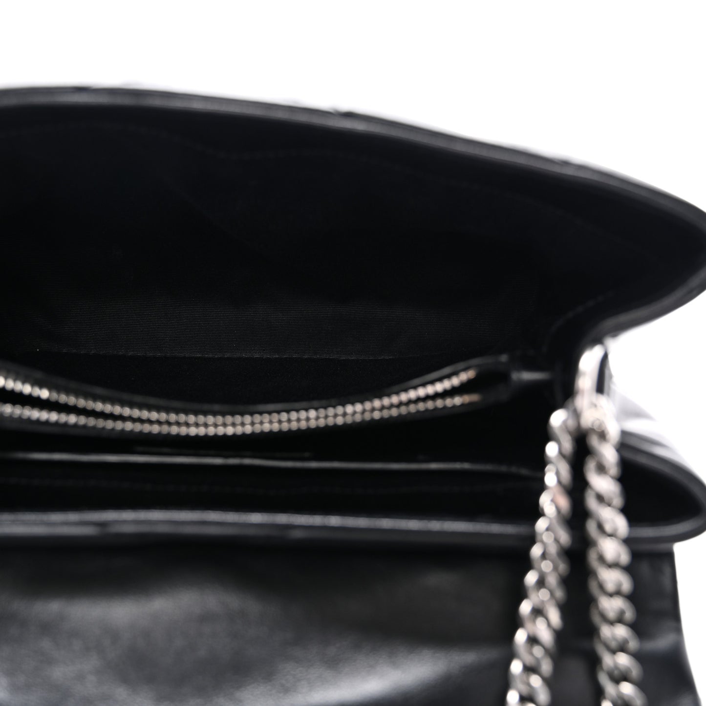 Calfskin Y Quilted Monogram Small Loulou Chain Satchel Black