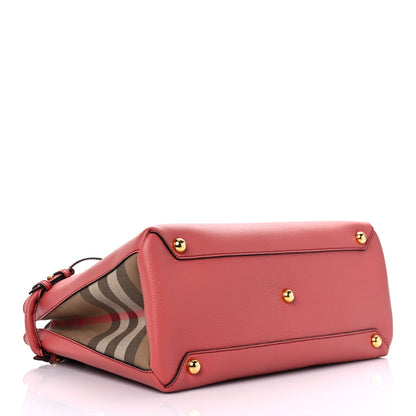 Burberry Derby Calfskin House Check Medium Banner Tote Cinnamon Red 4 of 13