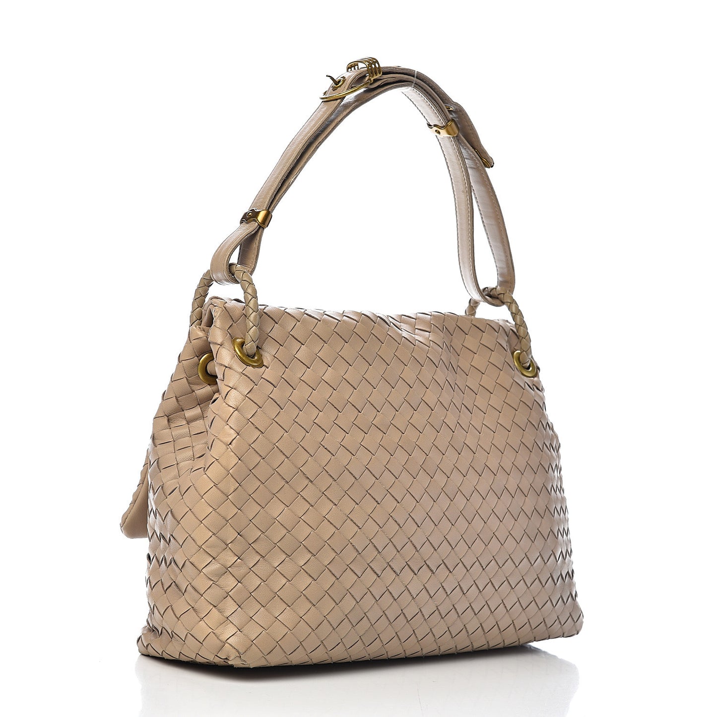 Nappa Intrecciato Flap Shoulder Bag Limo