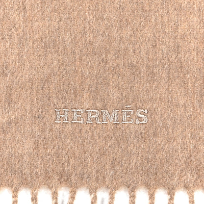 Hermes Cashmere Recto Verso Muffler Marron Glace Craie 4 of 5