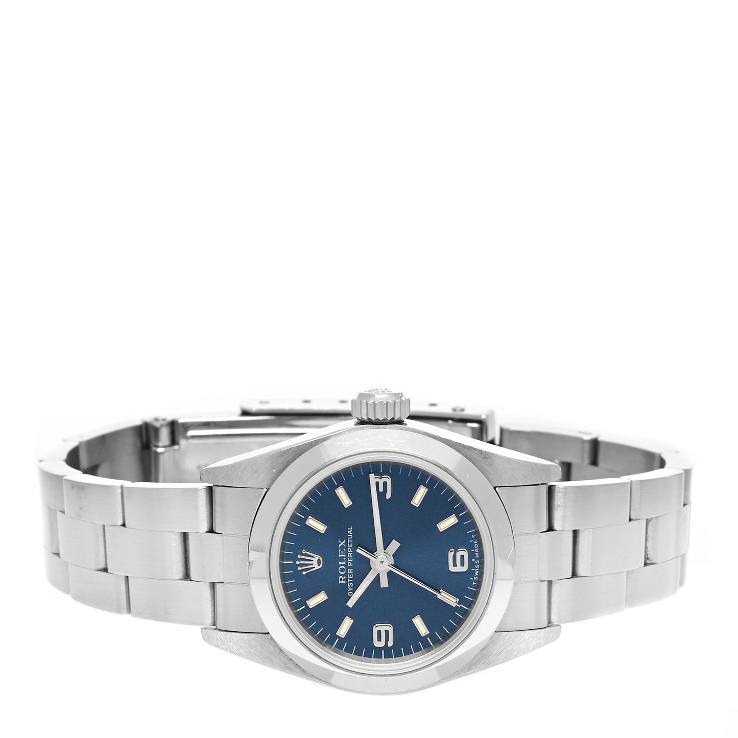 Stainless Steel 24mm Oyster Perpetual Watch Blue 67180