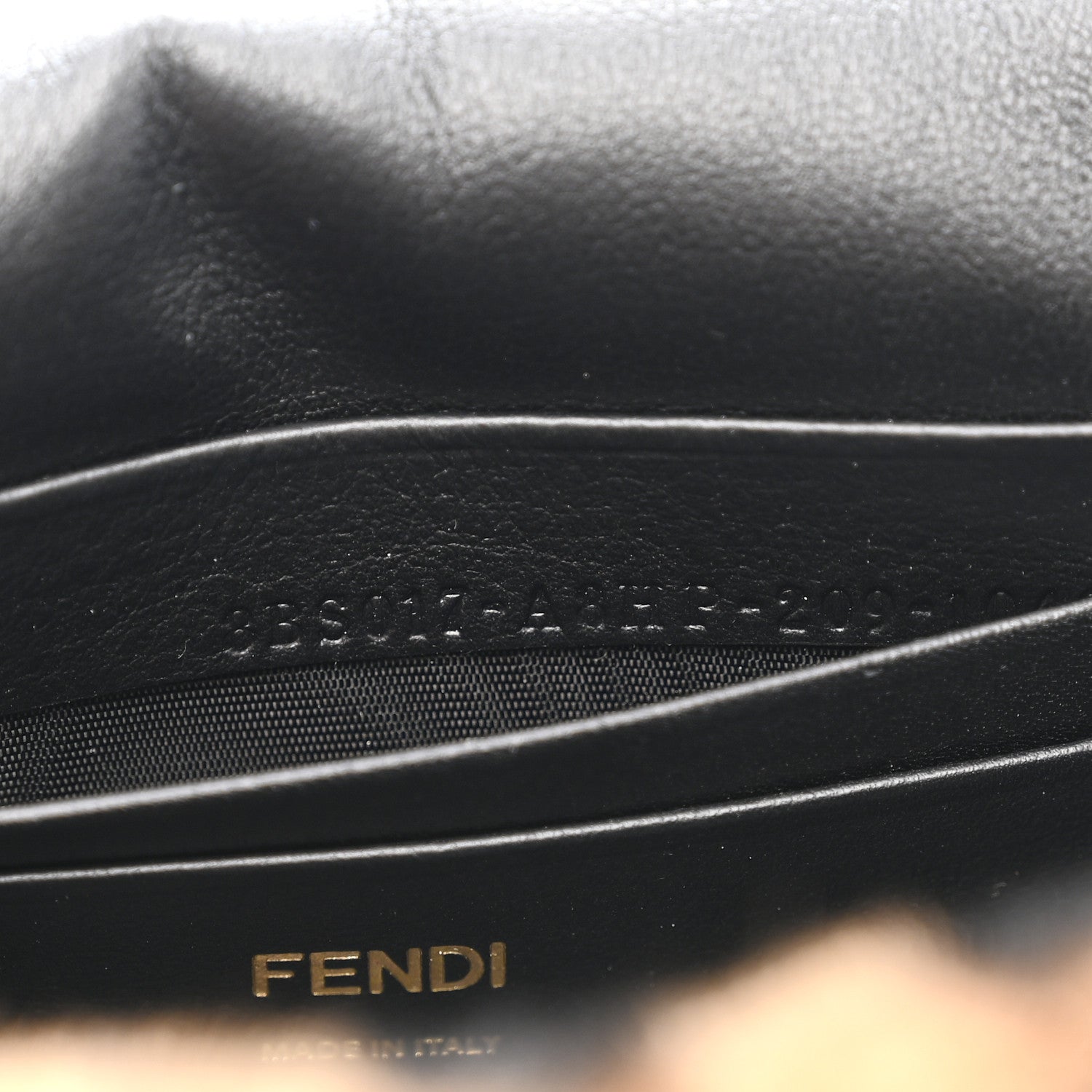 Fendi Shearling Vitello Dolce Macro FF 1974 Mini Baguette Tobacco Black 7 of 10