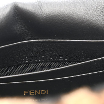 Fendi Shearling Vitello Dolce Macro FF 1974 Mini Baguette Tobacco Black 7 of 10