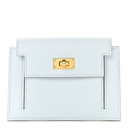 Hermes Chevre Mysore Kelly Pocket Compact Wallet Bleu Brume 1 of 8