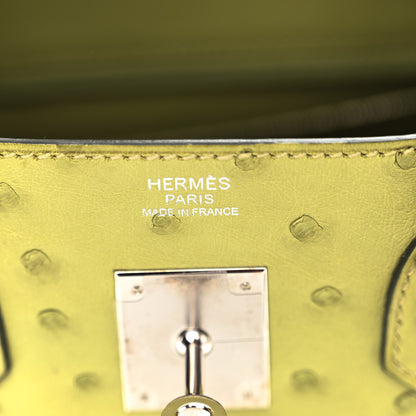 Hermes Ostrich Birkin 30 Vert Anis 6 of 16