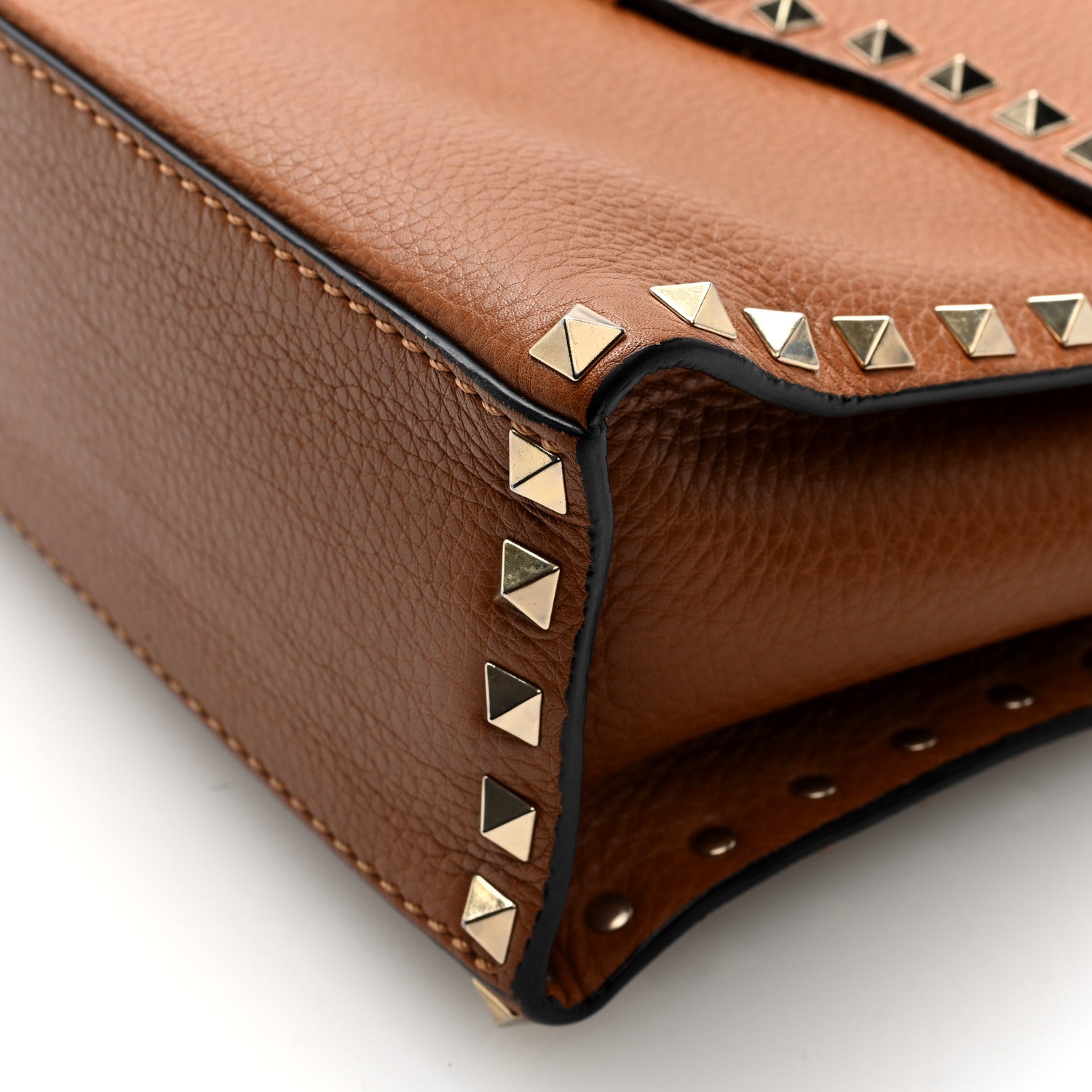 Valentino Garavani Pebbled Calfskin Rockstud Flip Lock Top Handle