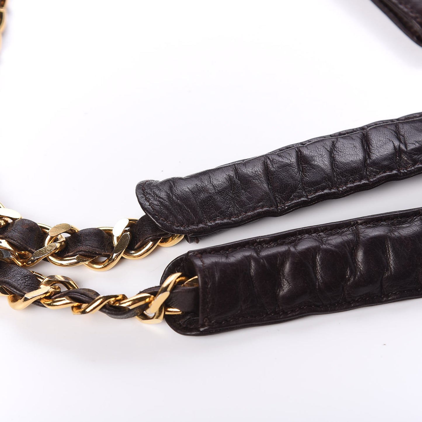 Suede Quilted Tote Bag Brown