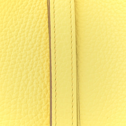 Hermes Taurillon Clemence Ostrich Touch Picotin Lock 18 PM Limoncello 8 of 11