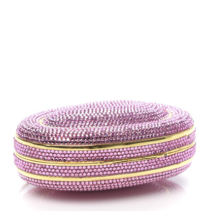 Judith Leiber Swarovski Crystal Minaudière Clutch Pink 4 of 9