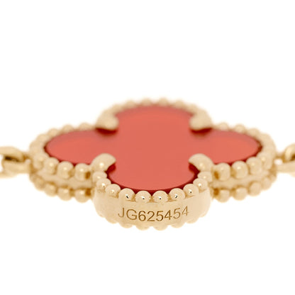 Van Cleef & Arpels 18K Yellow Gold Carnelian 5 Motifs Vintage Alhambra Bracelet 5 of 7