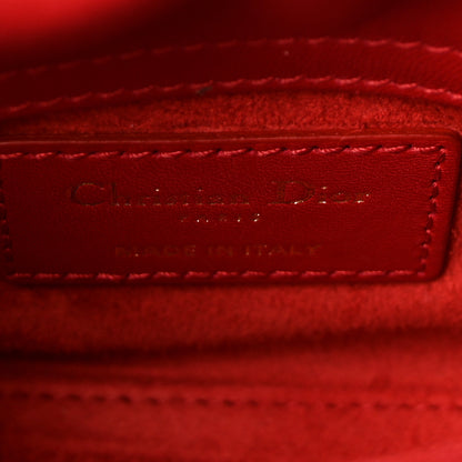 Christian Dior Calfskin Cannage Dioramour Micro Lady Dior Bright Red 6 of 9