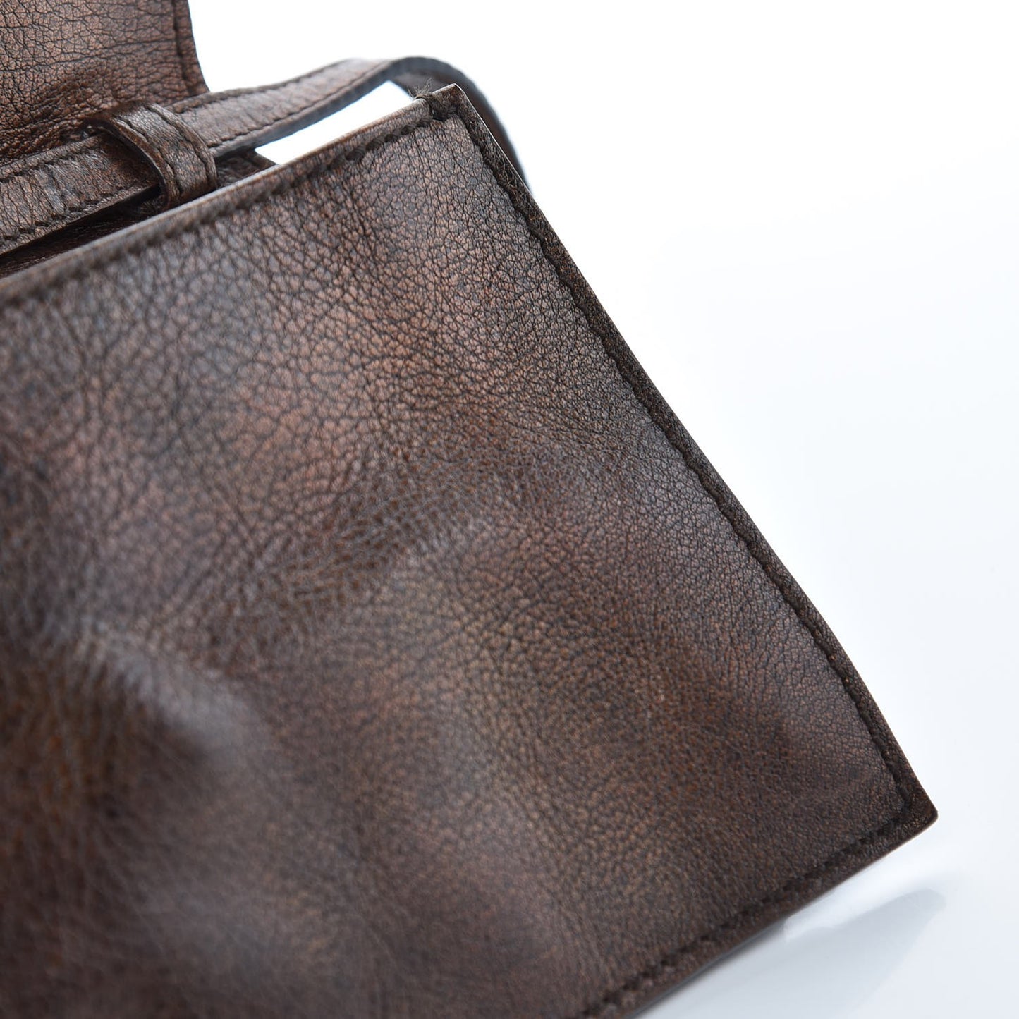 Metallic Calfskin Byzance Flap Bronze