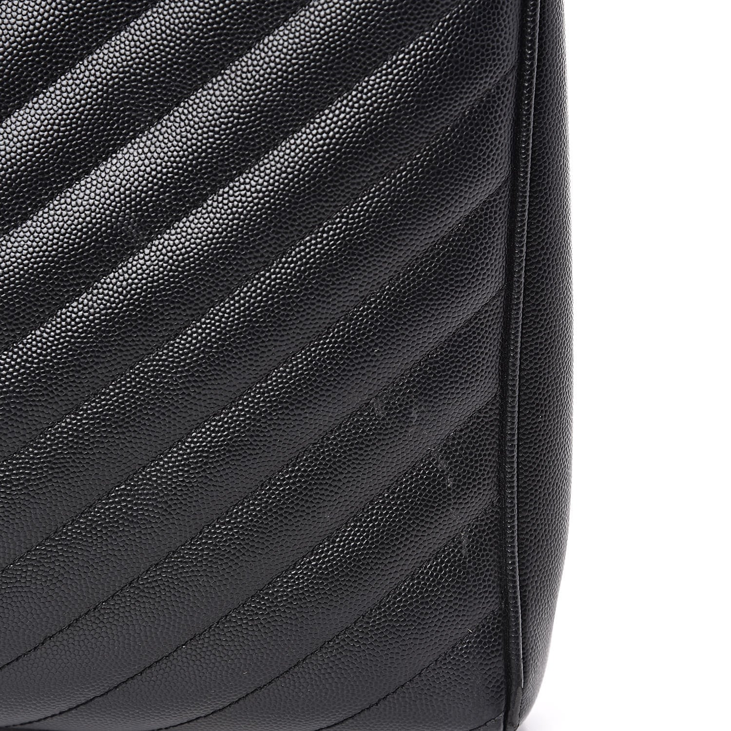 Saint Laurent Grain De Poudre Matelasse Chevron Monogram Shopping Bag Black 18 of 18