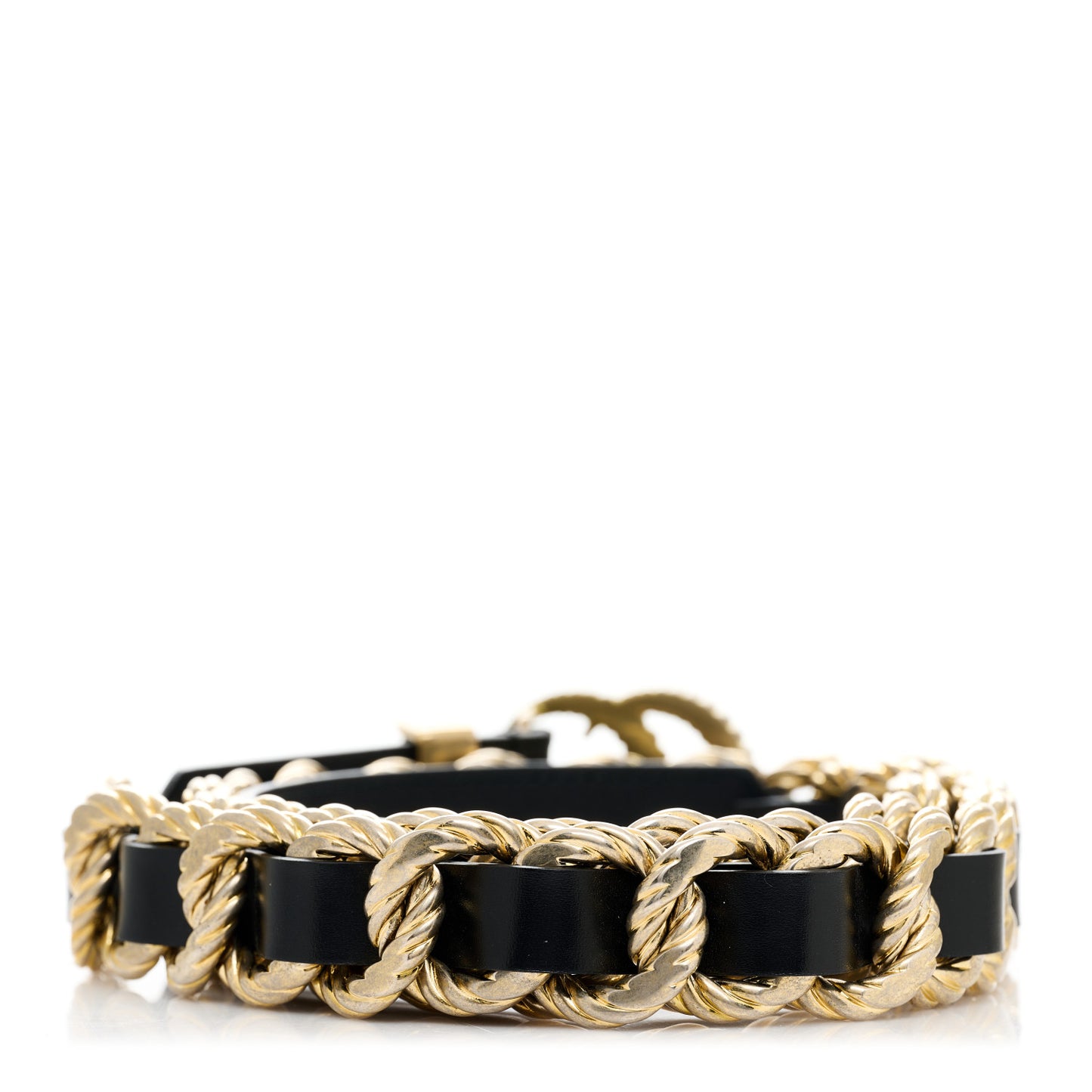 Calfskin Torchon Double G Chain 25mm Belt 90 36 Black