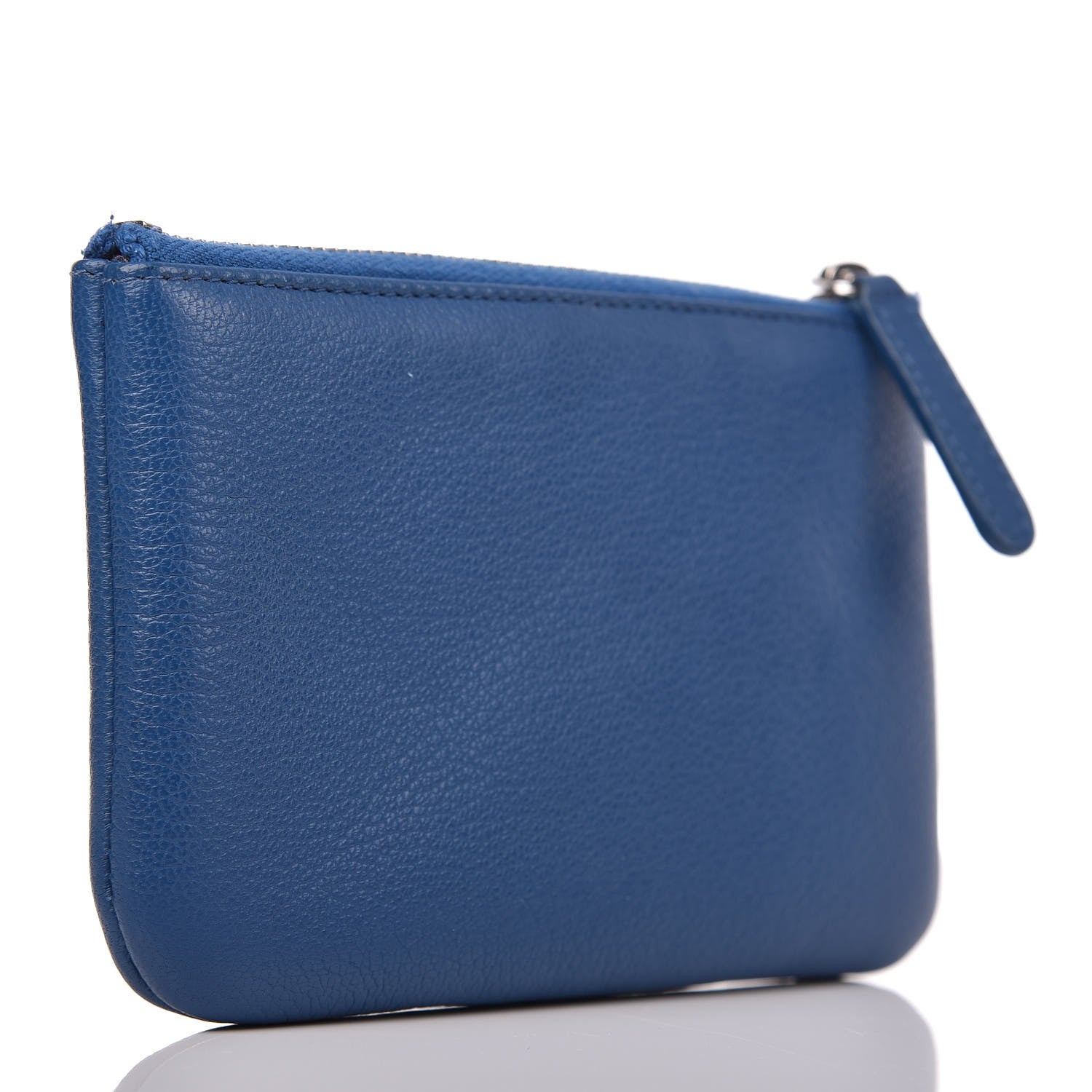 Chanel Goatskin Small CC Clover Cosmetic Case Blue 3 of 7