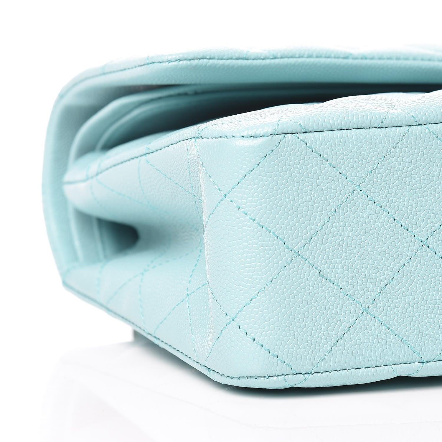 Chanel Caviar Quilted Medium Double Flap Light Blue 8 of 10