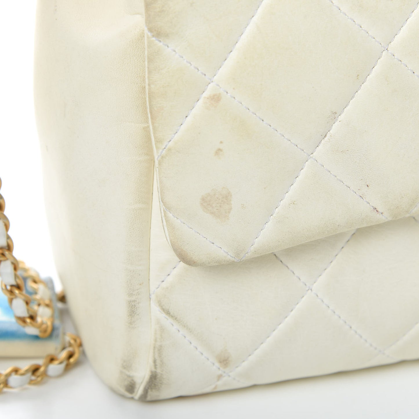 Lambskin Quilted Large Side-Packs White