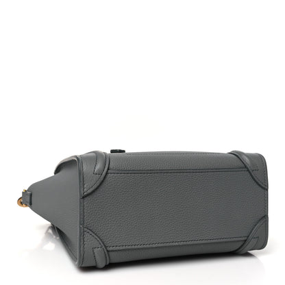 Celine Drummed Calfskin Nano Luggage Kohl 4 of 11