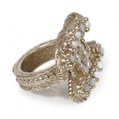 Chanel Pearl CC Boho Chic Ring 11C Gold Size 6 1 of 8