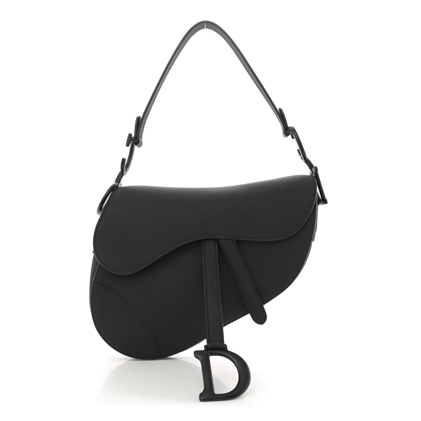 Ultra Matte Calfskin Saddle Bag Black