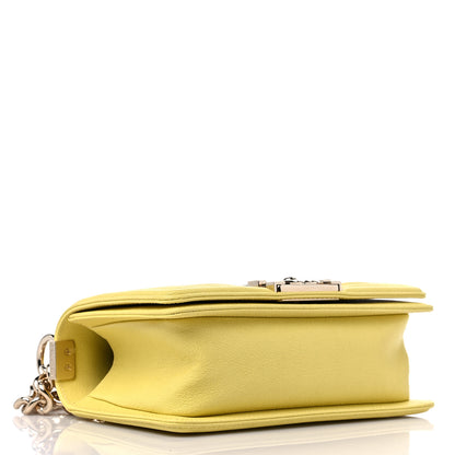 Chanel Caviar Chevron Quilted Small Boy Flap Yellow 4 of 9