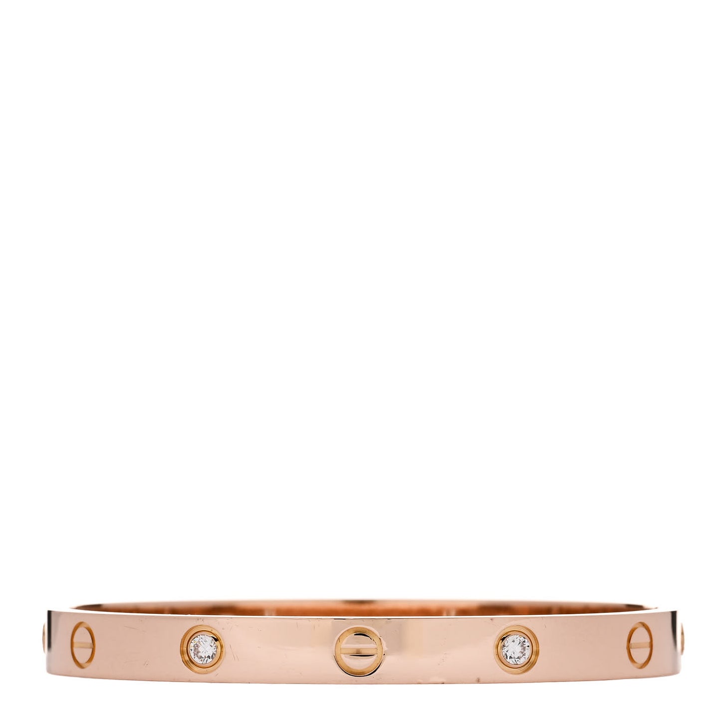 18K Pink Gold 4 Diamond LOVE Bracelet 17