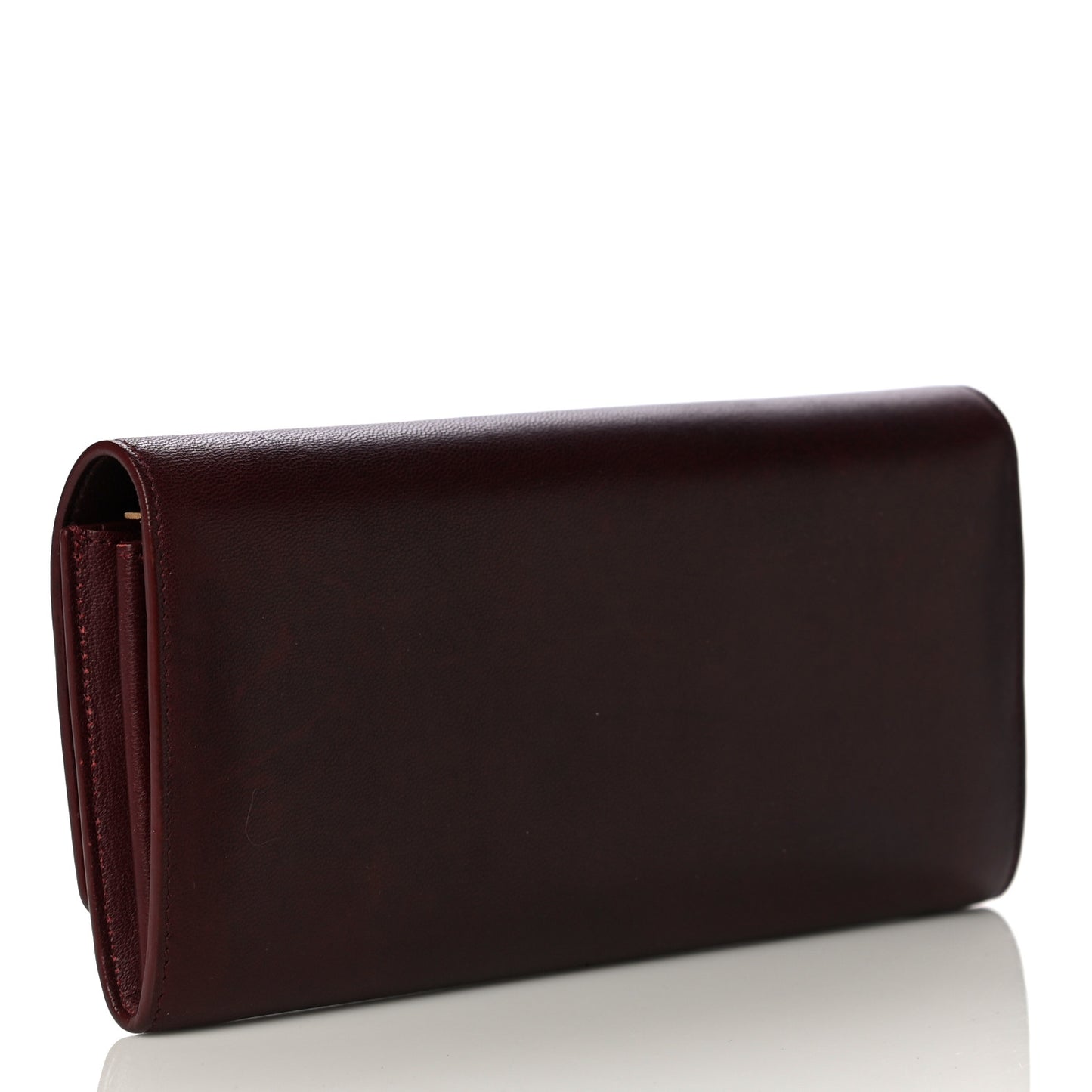 Goatskin Large Flap Wallet Burgundy