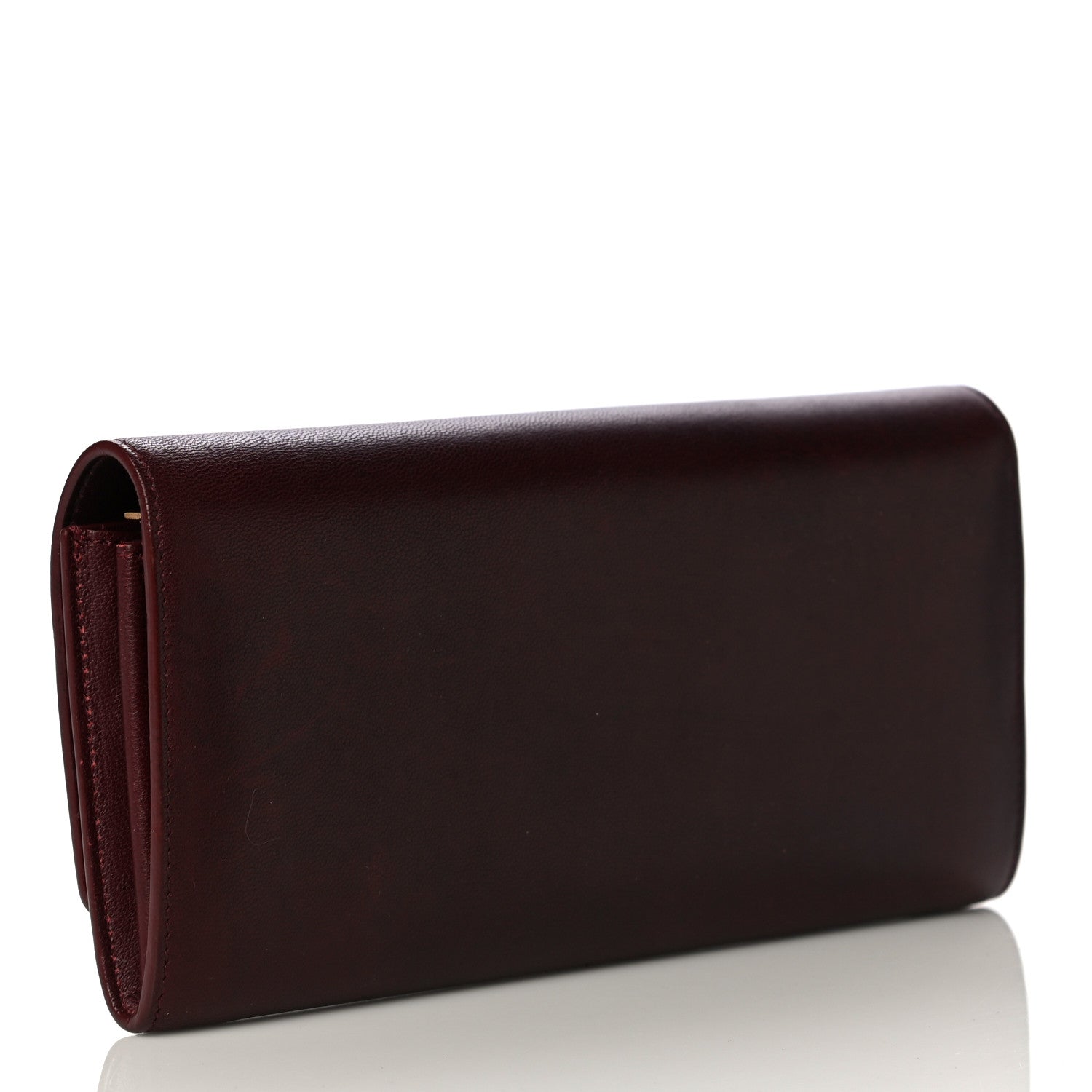 Celine Goatskin Large Flap Wallet Burgundy 2 of 15