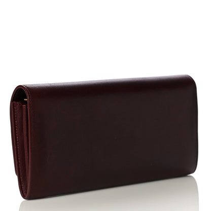 Celine Goatskin Large Flap Wallet Burgundy 2 of 15