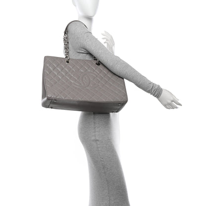 Chanel Caviar Quilted XL Grand Shopping Tote GST Light Grey 2 of 12