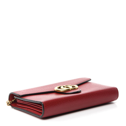 Gucci Calfskin GG Marmont Chain Wallet Vulcanic Red 4 of 10