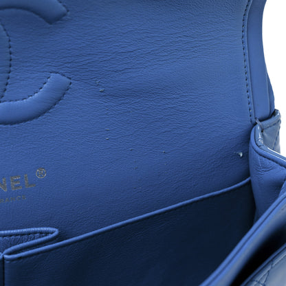Chanel Patent Quilted Medium Double Flap Blue 12 of 14
