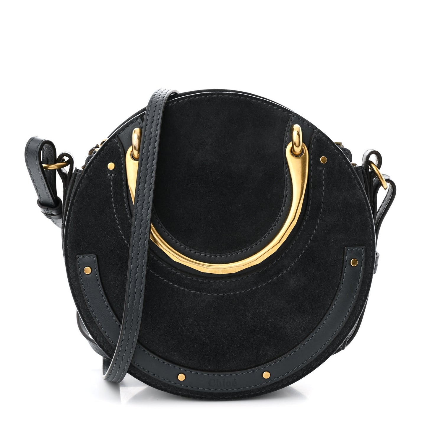 Shiny Goatskin Suede Small Pixie Bag Silver Blue