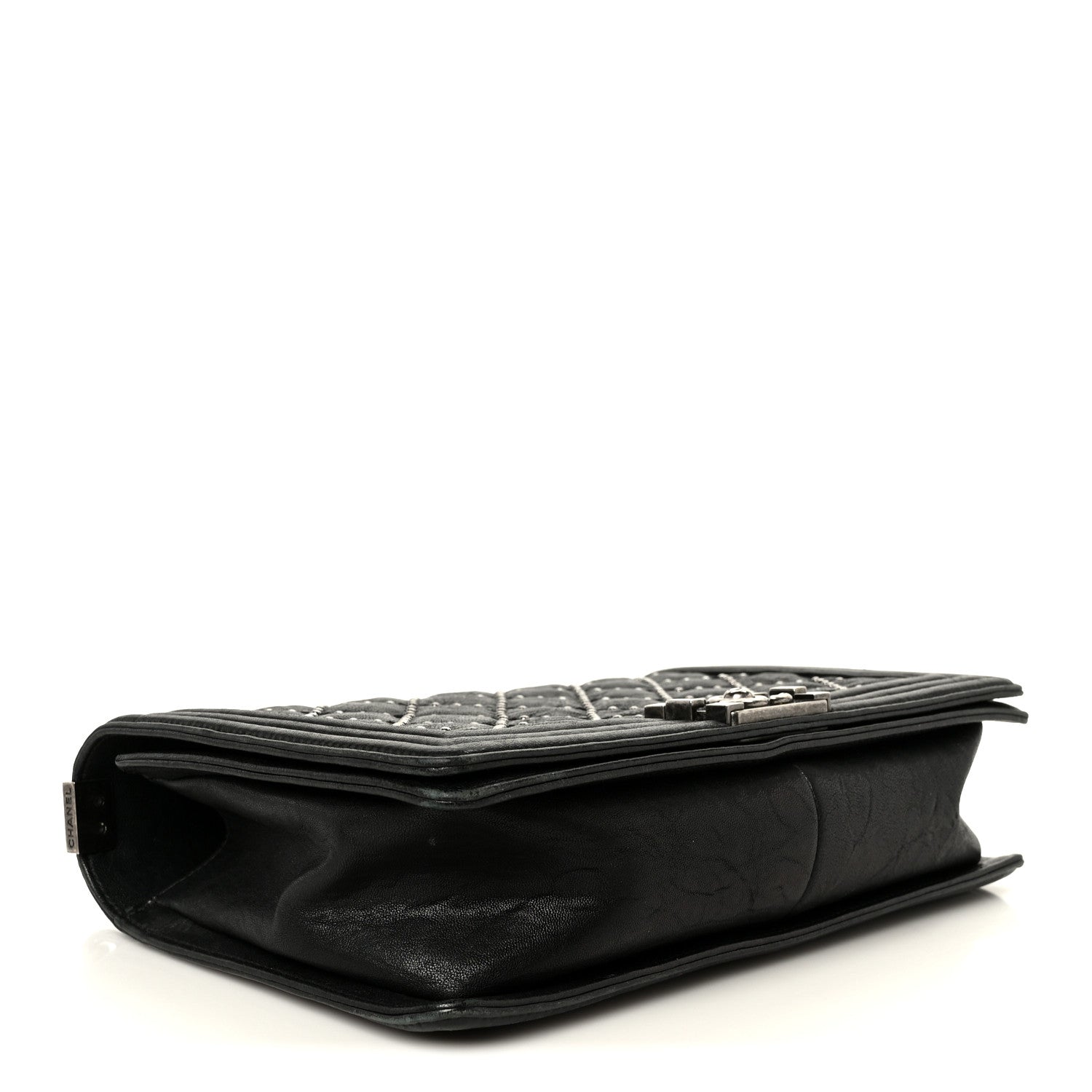 Chanel Crumpled Lambskin New Medium Studded Boy Flap Black 4 of 11
