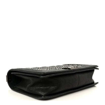 Chanel Crumpled Lambskin New Medium Studded Boy Flap Black 4 of 11