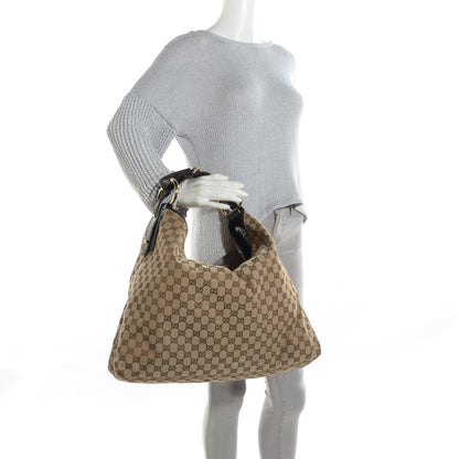 Gucci Monogram Large Horsebit Chain Hobo Dark Brown 2 of 9