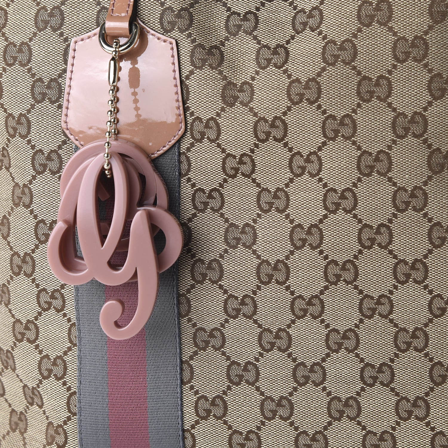 Gucci Monogram Patent Web Large Jolie Tote Pink 10 of 10