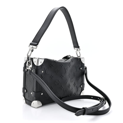 Louis Vuitton Calfskin Debossed Monogram Side Trunk Black 3 of 11