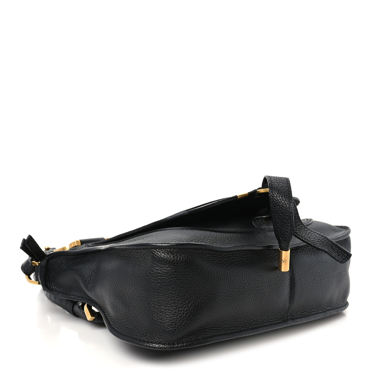 Calfskin Small Marcie Satchel Black