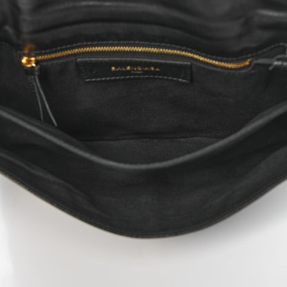 Balenciaga Chevre Gold Metallic Edge Hardware Envelope Clutch Black 5 of 10