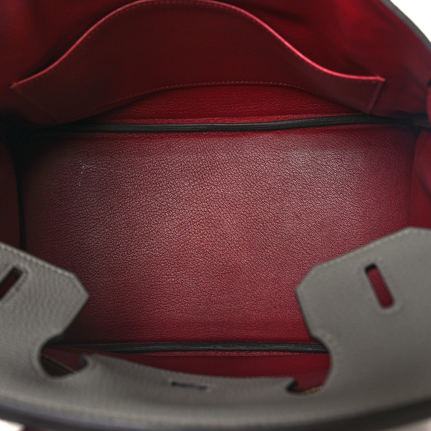 Togo Birkin 30 Gris Mouette Rouge Grenat