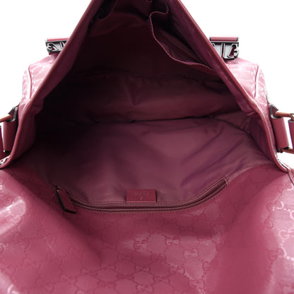 Gucci Imprime Monogram Medium Double Buckle Flap Messenger Bag Vintage Rose 5 of 10