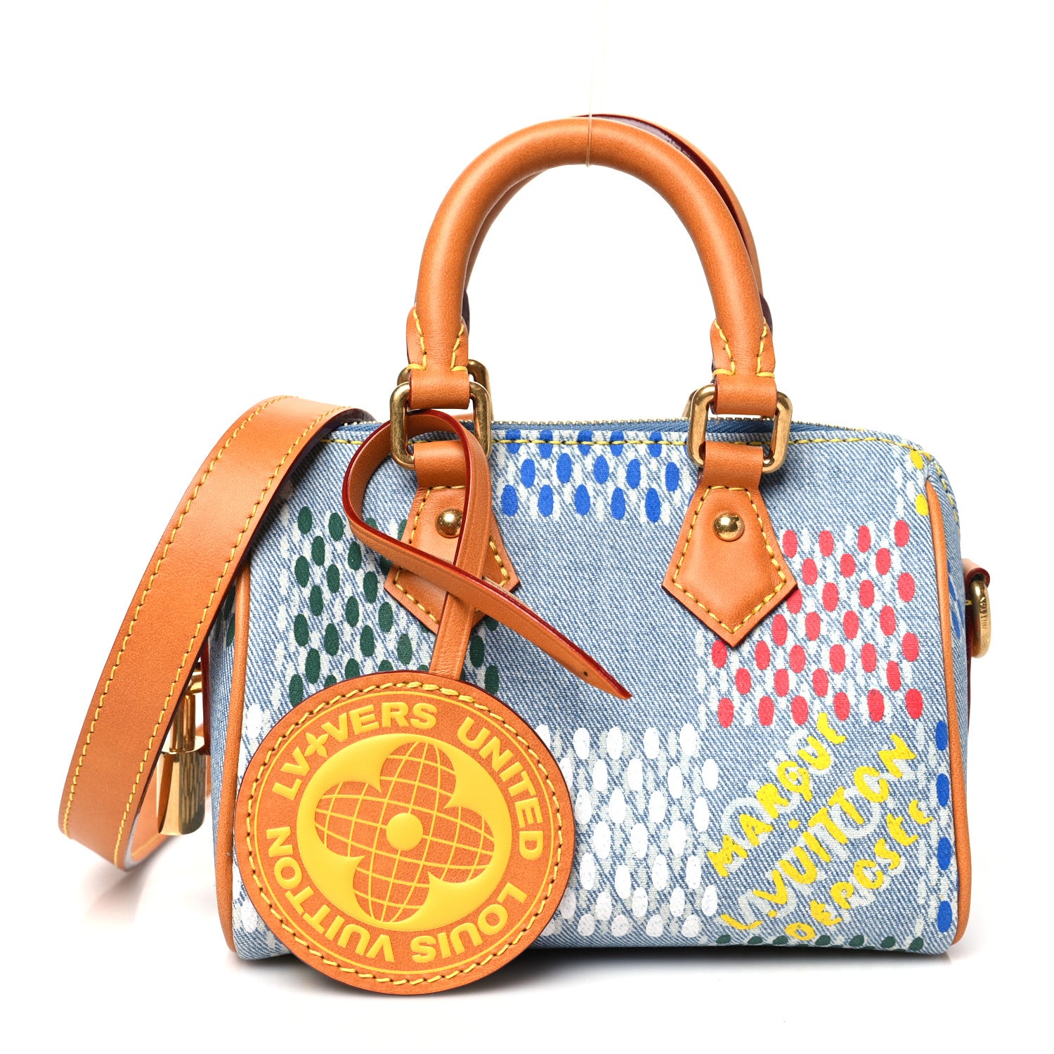 Louis Vuitton LV Vers Damier Denim Speedy Bandouliere 18 Multicolor 1 of 10