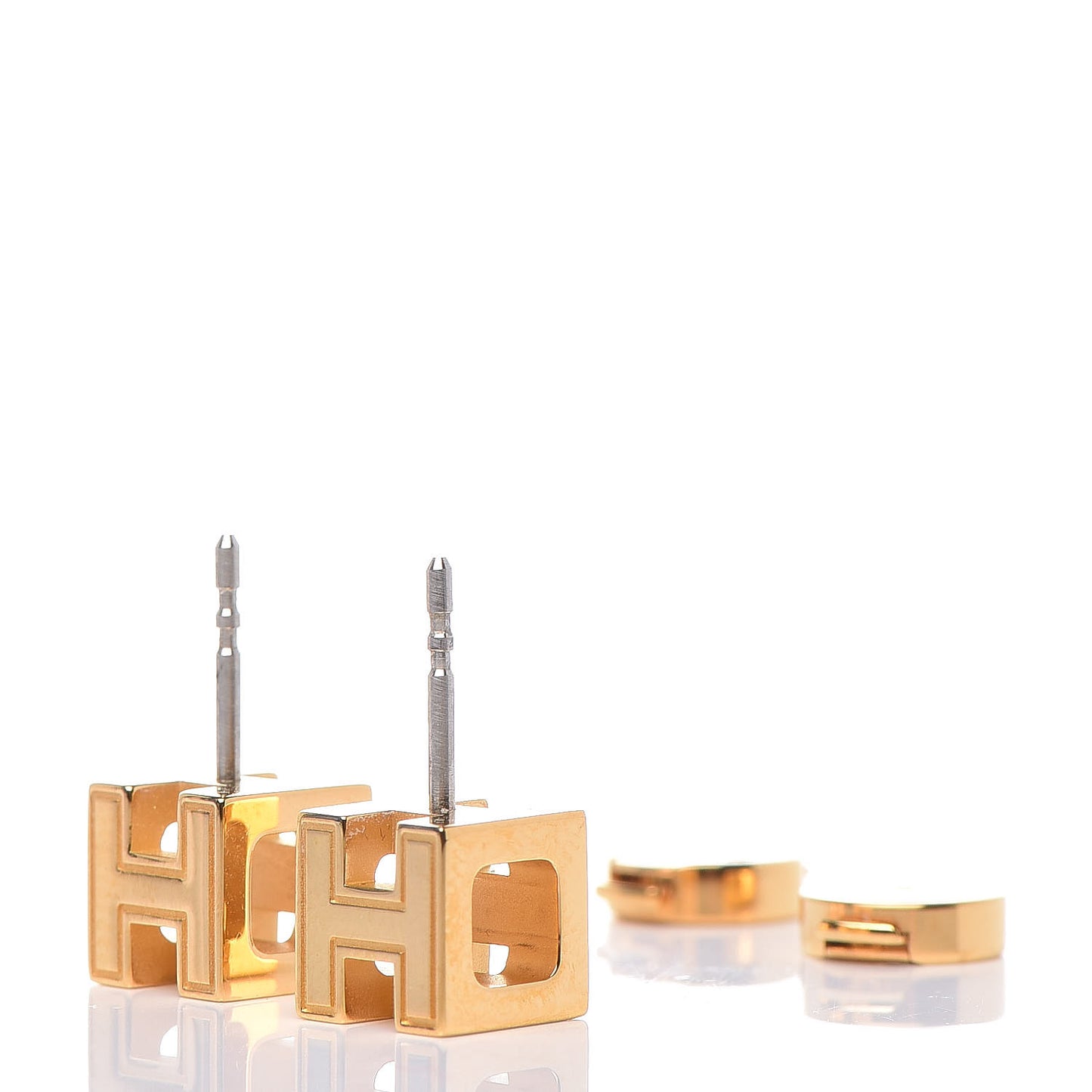 Gold Cage d'H Earrings Rose Dragee